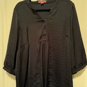 Woman Within Black Button-Down Blouse